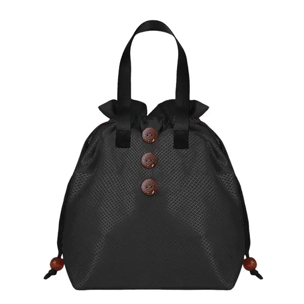 Spacious Waterproof Lining Drawstring Closure Bento Bag
