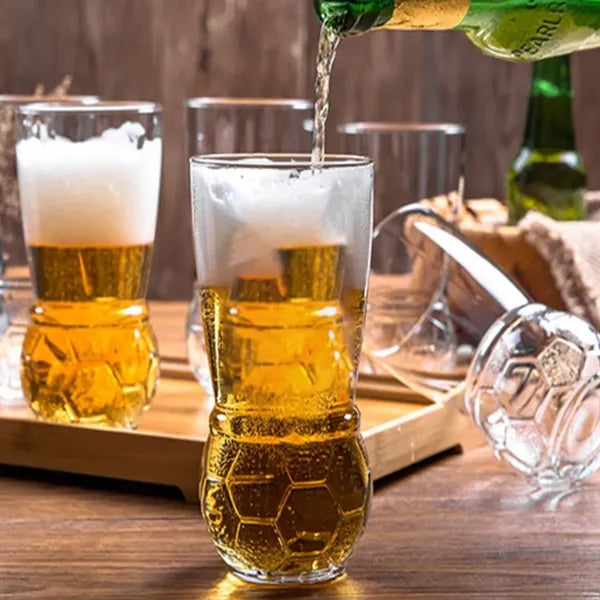 13Oz. Soccer Ball Design Tall Beer Glasses