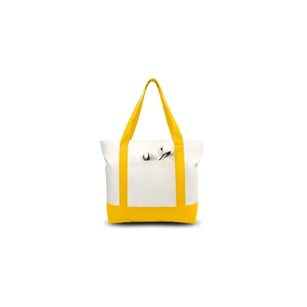 Canvas Tote With External Pocket