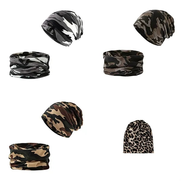 Versatile Leopard Print 2-in-1 Beanie Unisex