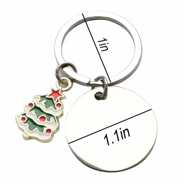 Stainless Steel Christmas Tree Keychain