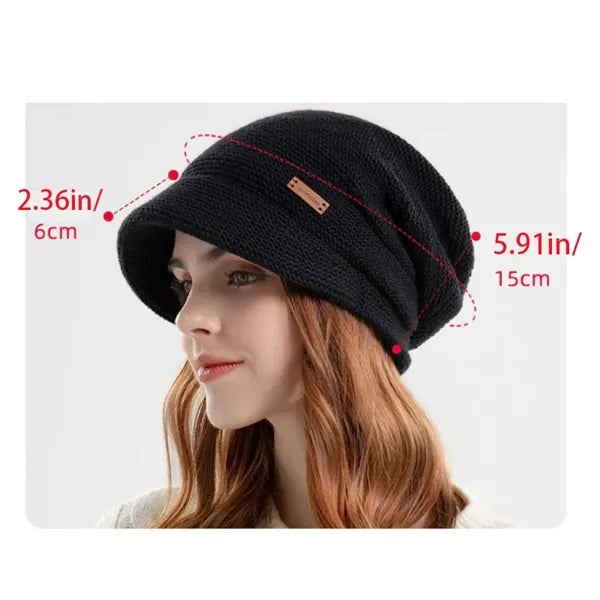 Winter velvet wide brimmed fashionable confinement hat