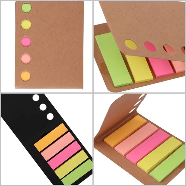 5 Color Pocket Sticky Notes Memo Book and Tape Flags
