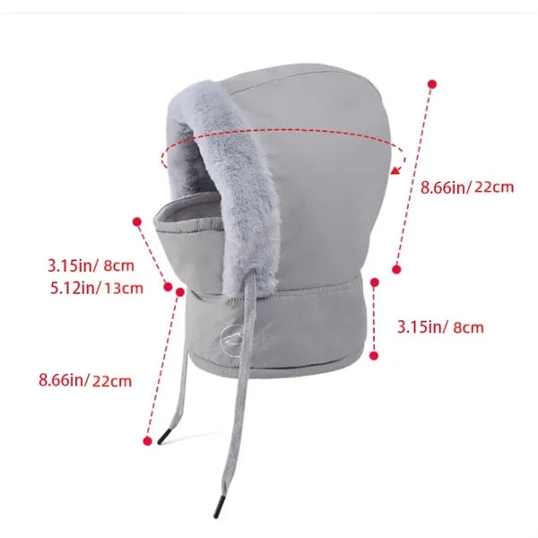Children's winter velvet scarf face mask integrated hood