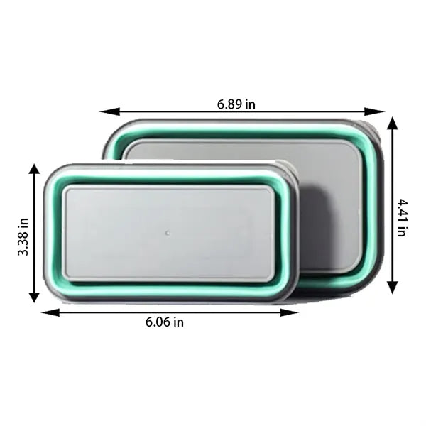 Stackable Leakproof Foldable Square Silicone Food Container