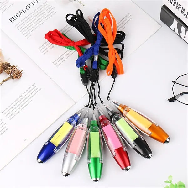 Led Glowing Lanyard & Notes Ballpoint Pen
