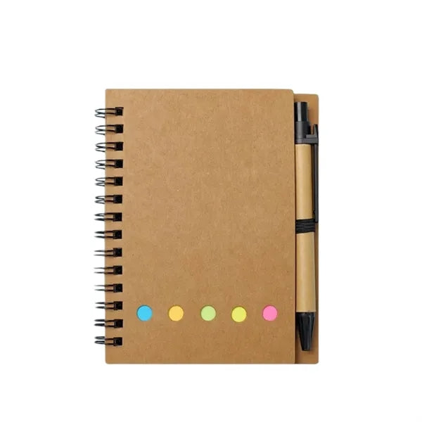 Convenience Sticky Note Spiral Notebook with Pen