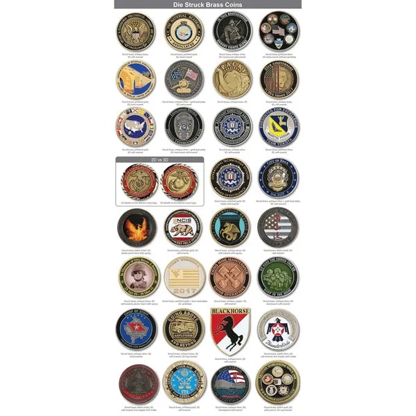 2" Custom Challenge Coin Double Sided Struck Brass