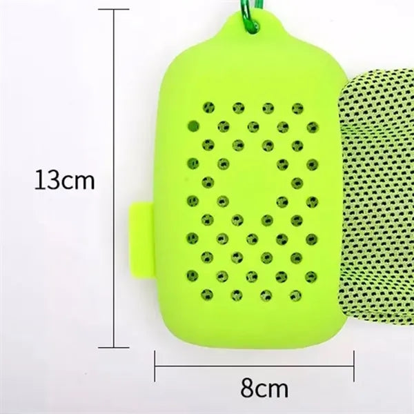 Sport Fast Drying Cooling Towel With Silicone Case
