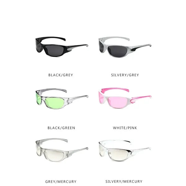 Retro Y2K Oval Glasses Sport Sunglasses