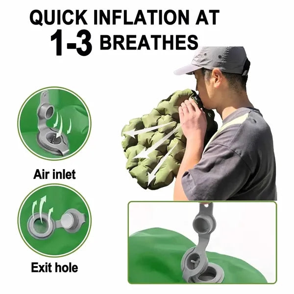 Folding portable inflatable cushion