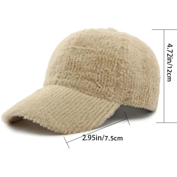 Simple light plate plush warm hat for autumn and winter