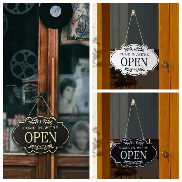 Double Sided Wooden Door Hanger Sign