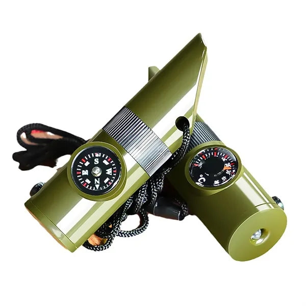 7-in-1 Outdoor Survival Whistle with Compass