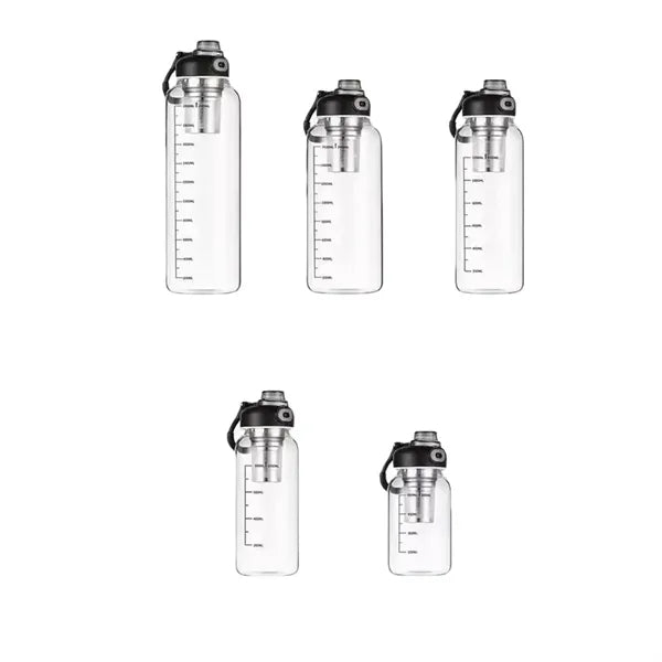 27 oz Business Glass Sports Bottle with Tea Infuser & Sleeve