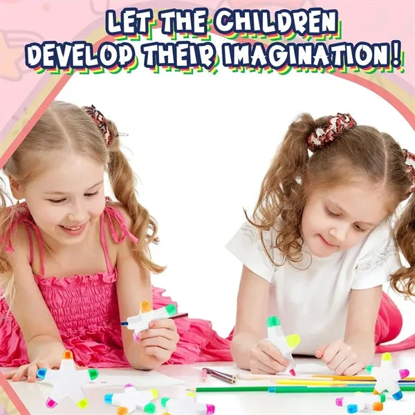 5-in-1 Star-Shaped Fluorescent Highlighter Marker