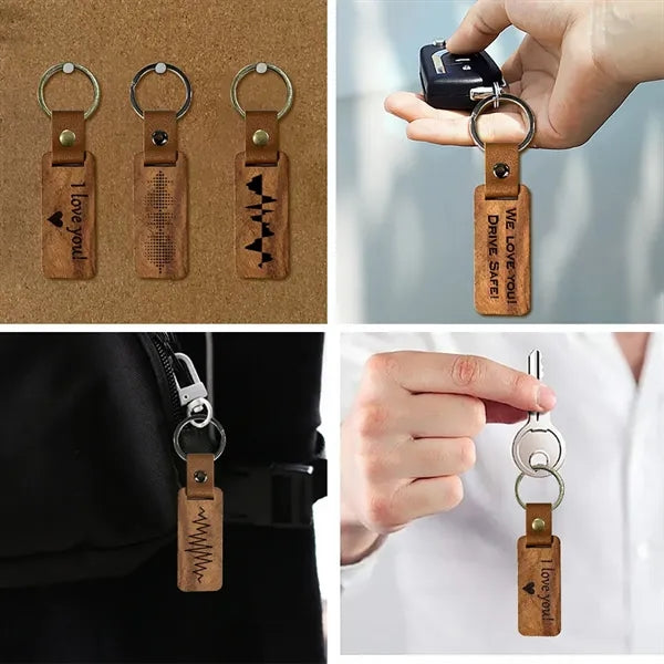 Wooden pendant keychain