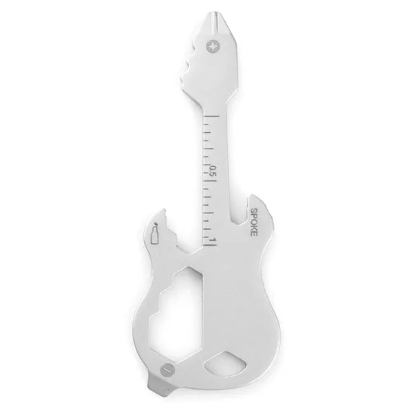 12-in-1 Guitar-Shaped Multi-Tool Card Keychain