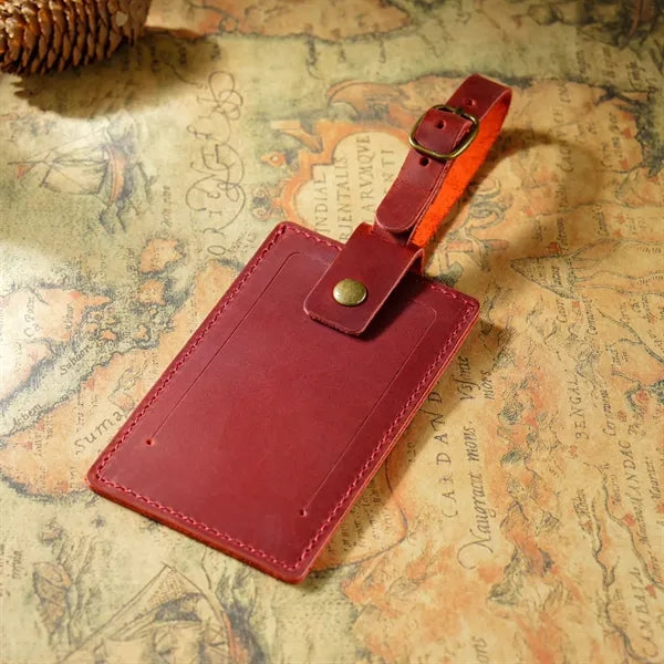 Full-Grain Leather Luggage Tag