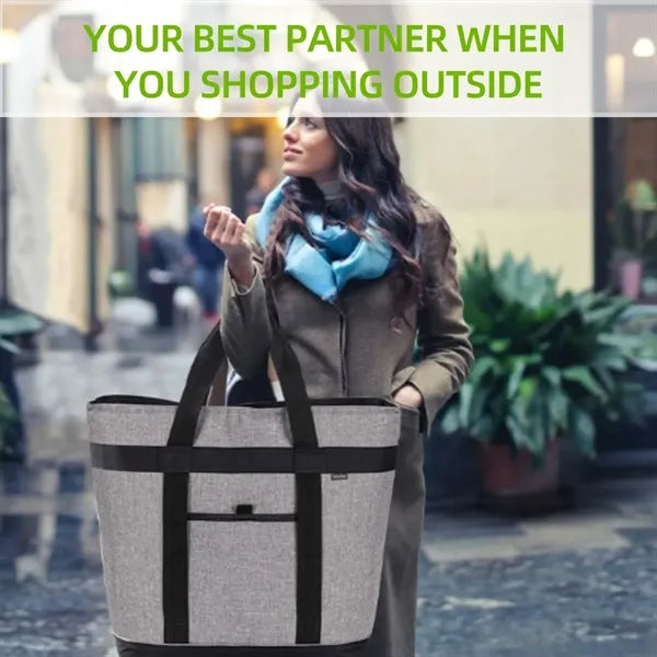 Collapsible Insulated Cooler Grocery Tote Bag