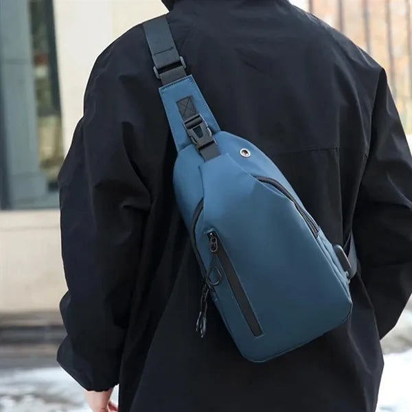 Waterproof Crossbody Sling Backpack with USB Charging Port