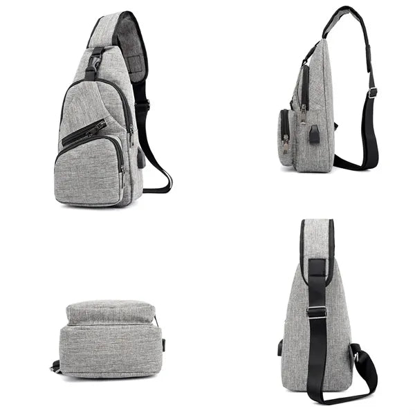 Multipurpose Chest Sling Bag with USB Charging Port