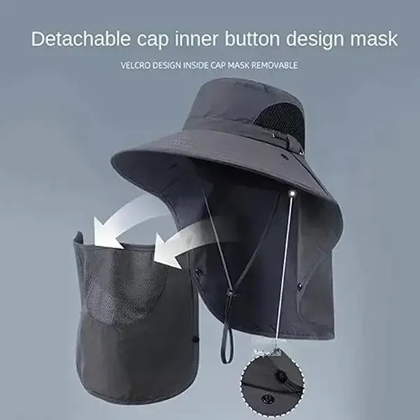 Sun Hat Wide Brim with Removable Neck Flap