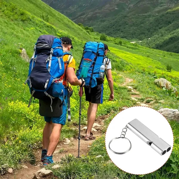 Double Tubes Whistle with Keychain