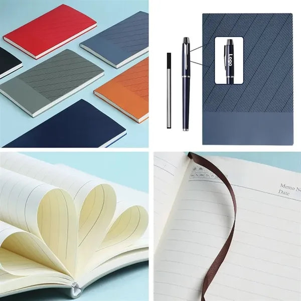 Business Diagonal Striped Notebook Gift Box Set