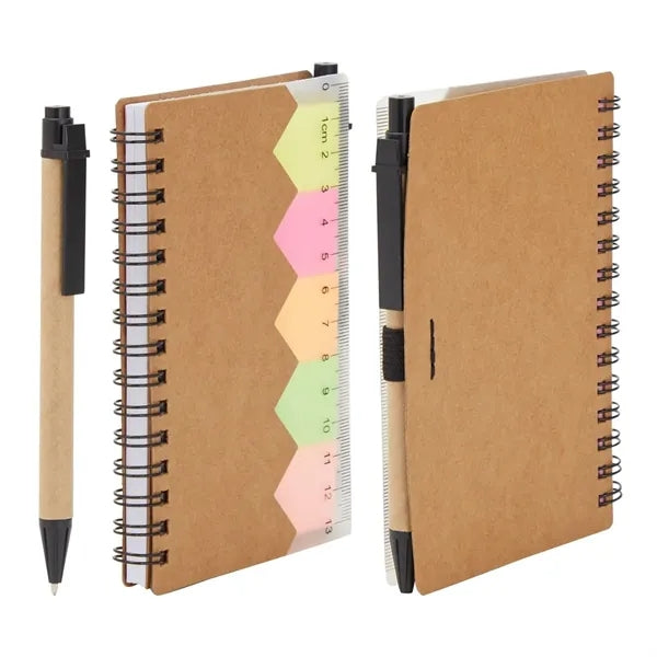 Small Spiral Steno Sticky Notepad Pocket Notebook Pen Set