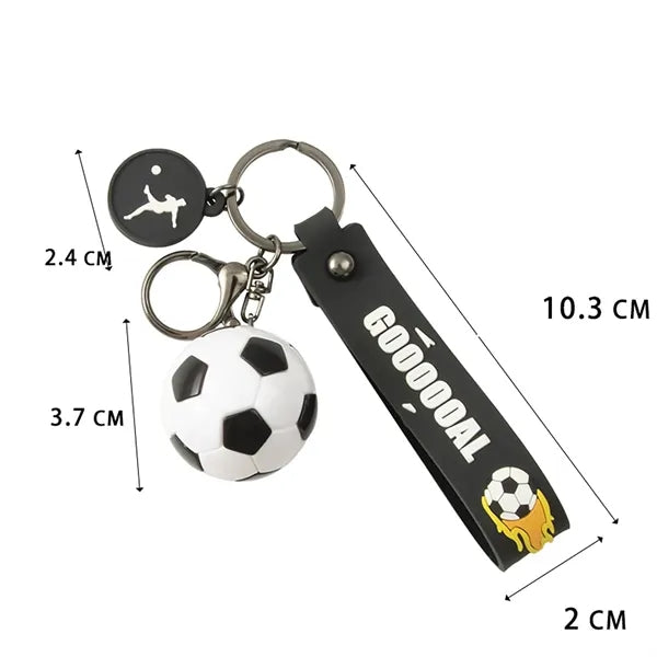 PVC Soccer Keychain - Sports Ball Charm Bag Decor