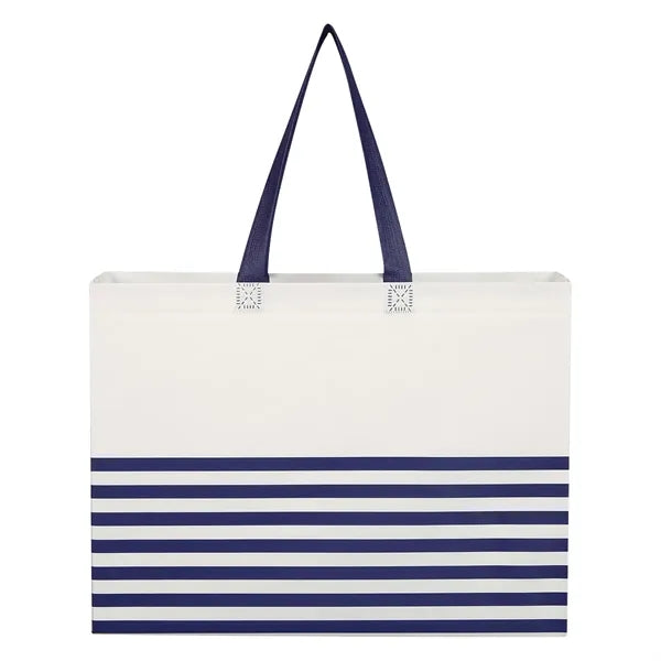 Non-Woven Horizontal Stripe Tote Bag