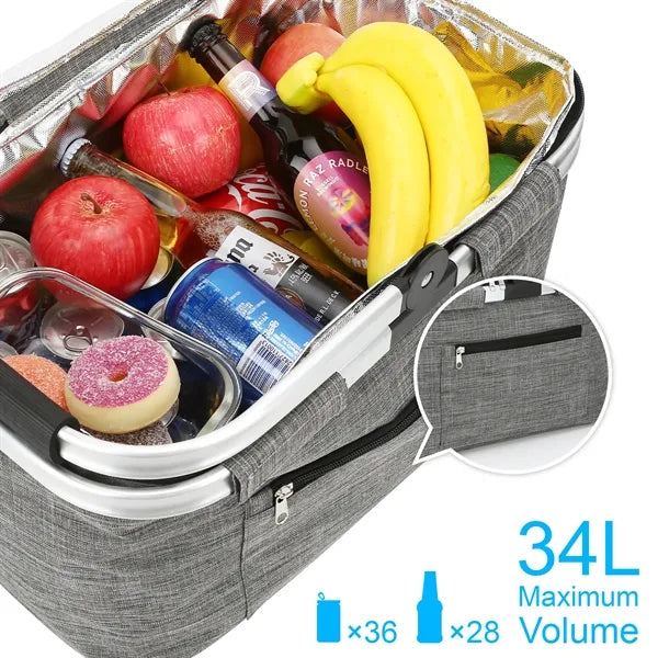 Portable Collapsible Picnic Basket Cooler