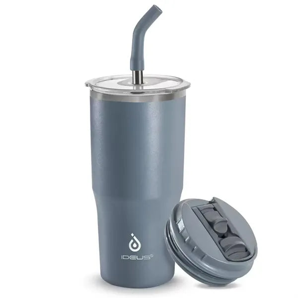 24oz Double-lid straw stainless steel insulated cup
