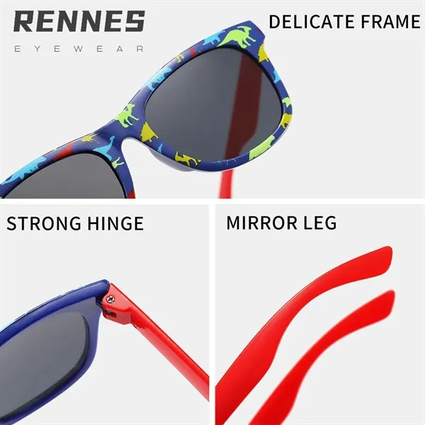Stylish Kids Dino Square Sunglasses