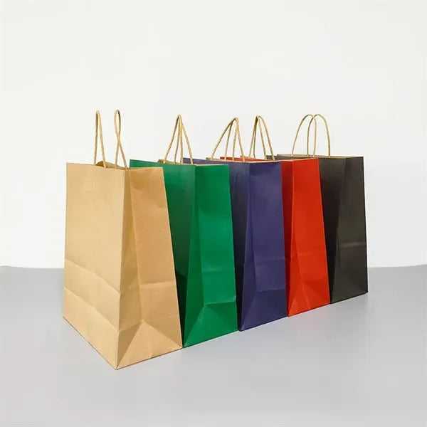 Recycled Kraft Paper Gift Tote Bag with Twisted Handle