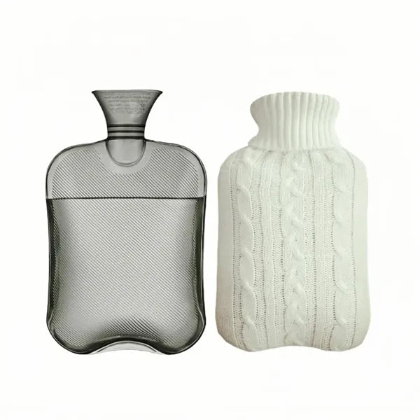 Fillable Hot Water Bottle with Knitted Cover