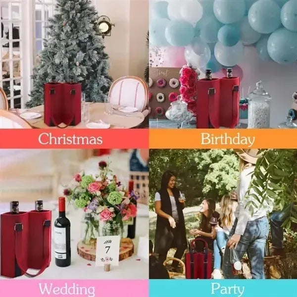 Felt Wine Carrier Tote Gift Bag