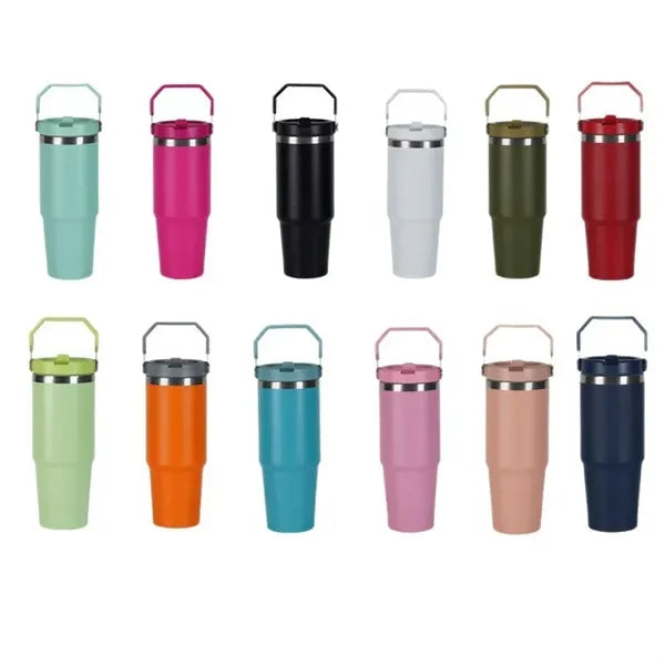 30 oz Handle Dual-Drink Cup with Straw