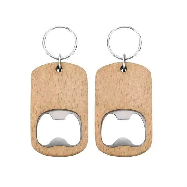 Wooden Bottle Opener Keychain