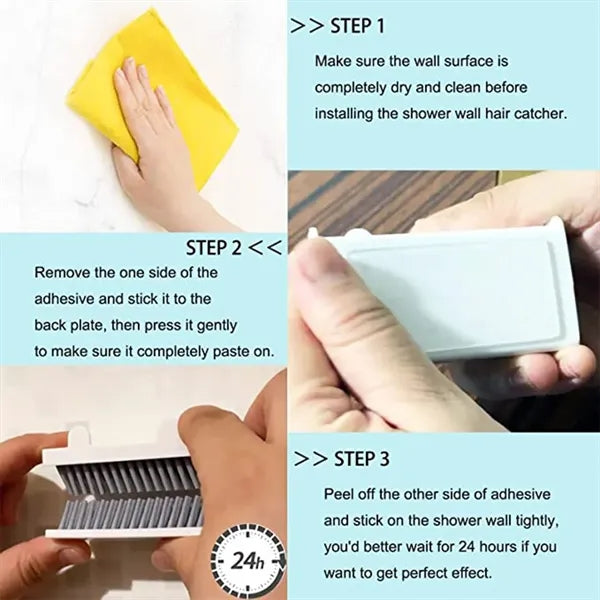 Silicone Shower Drain Hair Catcher Trap Wall Adhesive