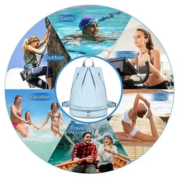 Fitness bag dry and wet separation