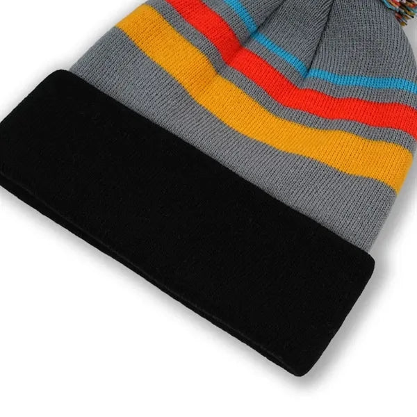 Vibrant Striped Knit Beanie