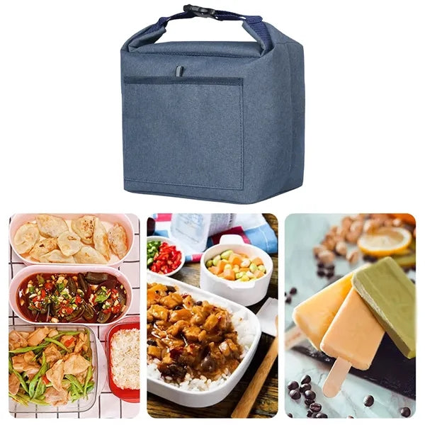 Picnic beach work durable roll-top insulated lunch tote bag