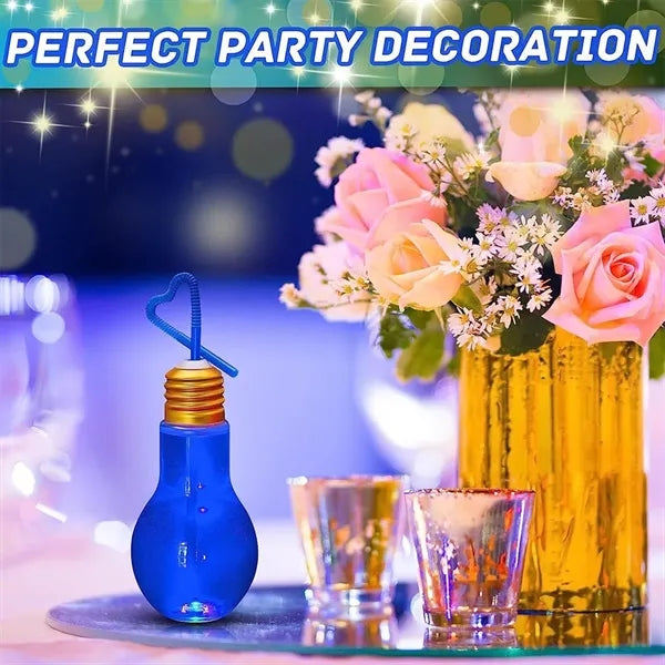 100ML Plastic Light Bulb Juice Drink Bottle Candy Decor Jar