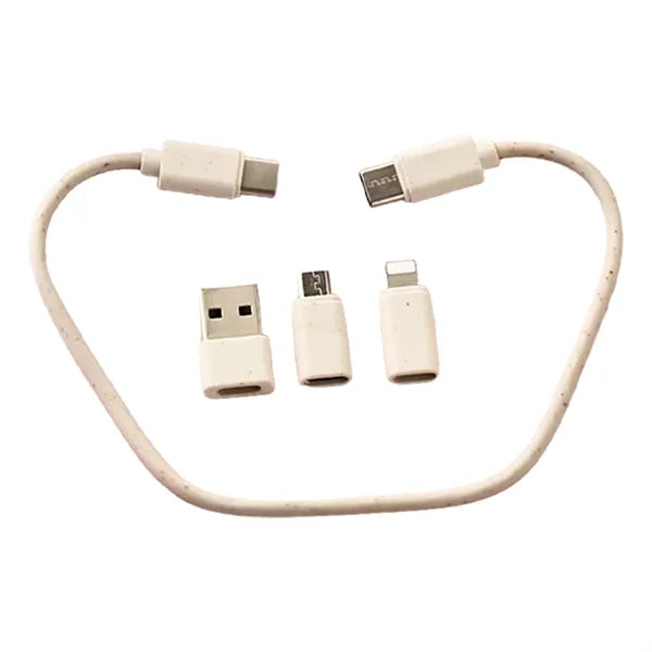 Eco Bamboo Multi Charging Cable Set Portable Storage Box