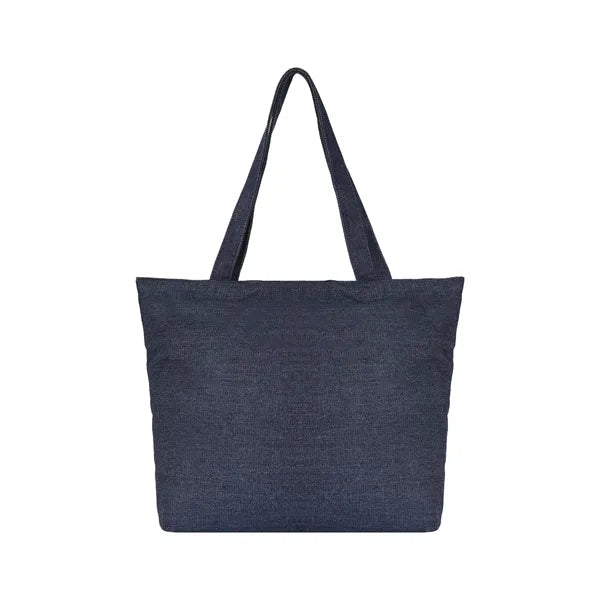 Heavyweight Soft Denim Canvas Tote with Bottom Gusset