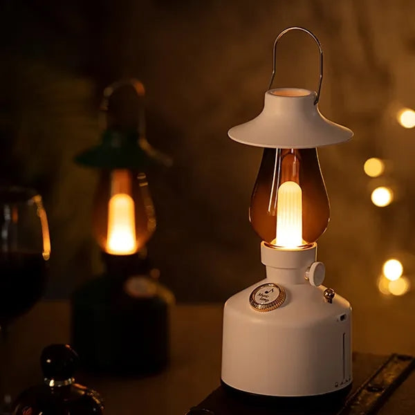Retro camping bedroom decor kerosene lamp bluetooth speaker