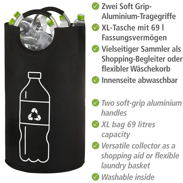 Folding Recycling Bin Aluminum Handle Storage Container