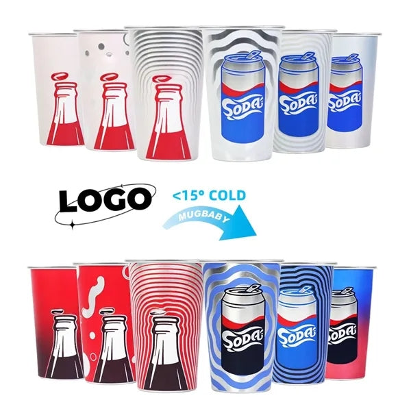 Color changing aluminum cup